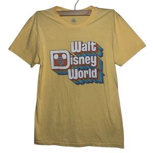 Walt Disney World Retro Logo Yellow T Shirt Small
